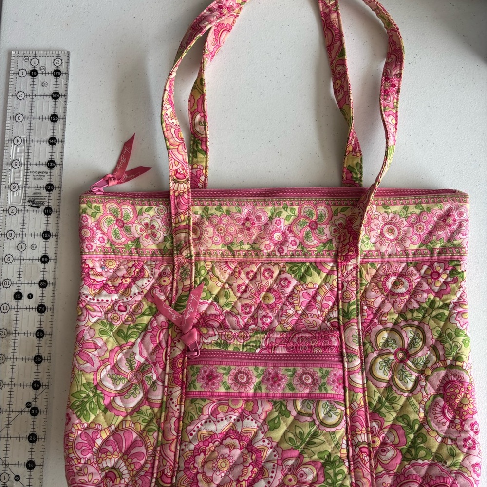 Vera Bradley Pink and Green Floral Tote
